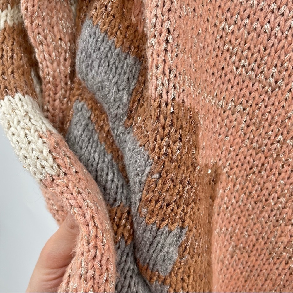 Sundance Pink Tribal Sweater with Sequin Sequin Detail - Picture 11 of 14